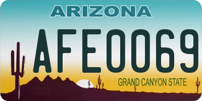 AZ license plate AFE0069