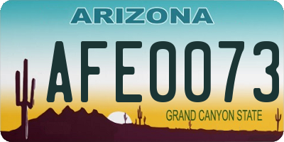 AZ license plate AFE0073