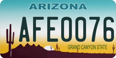 AZ license plate AFE0076