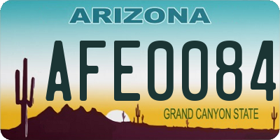 AZ license plate AFE0084
