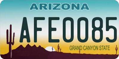 AZ license plate AFE0085