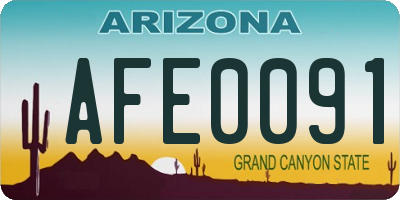 AZ license plate AFE0091
