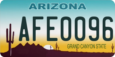 AZ license plate AFE0096