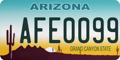AZ license plate AFE0099