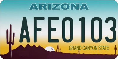 AZ license plate AFE0103