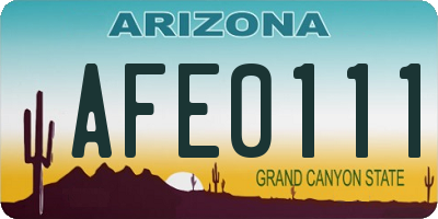 AZ license plate AFE0111