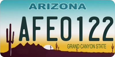 AZ license plate AFE0122