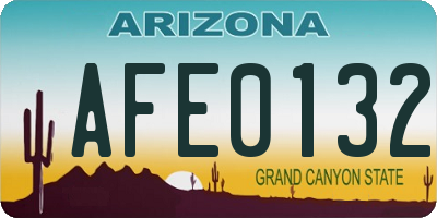AZ license plate AFE0132