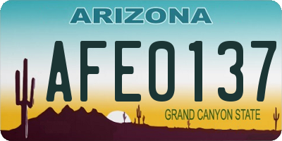 AZ license plate AFE0137