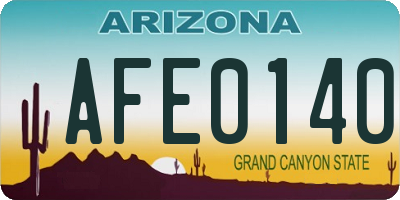 AZ license plate AFE0140