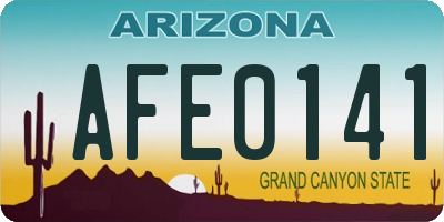 AZ license plate AFE0141