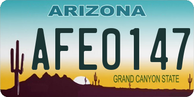 AZ license plate AFE0147