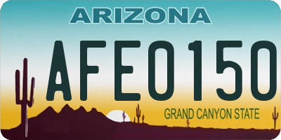 AZ license plate AFE0150
