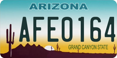 AZ license plate AFE0164