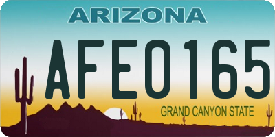AZ license plate AFE0165