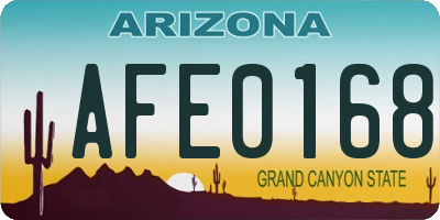 AZ license plate AFE0168