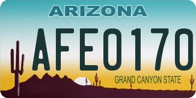AZ license plate AFE0170