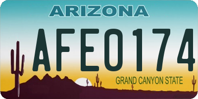 AZ license plate AFE0174