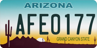 AZ license plate AFE0177