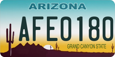 AZ license plate AFE0180