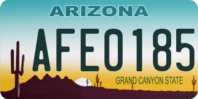 AZ license plate AFE0185