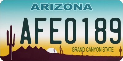 AZ license plate AFE0189