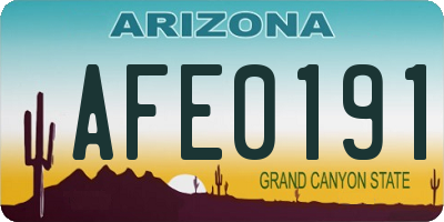 AZ license plate AFE0191
