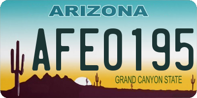 AZ license plate AFE0195