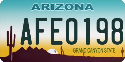 AZ license plate AFE0198