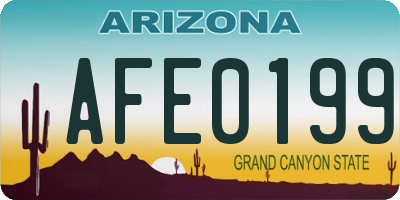 AZ license plate AFE0199