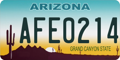 AZ license plate AFE0214