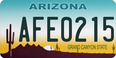 AZ license plate AFE0215