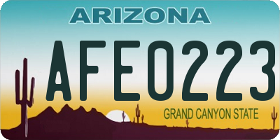 AZ license plate AFE0223