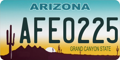 AZ license plate AFE0225