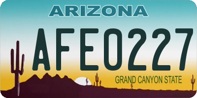 AZ license plate AFE0227