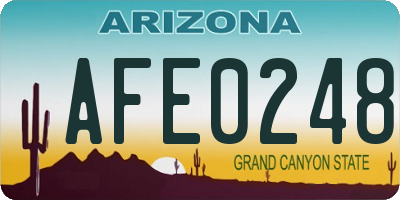 AZ license plate AFE0248