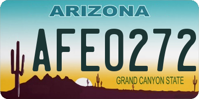 AZ license plate AFE0272