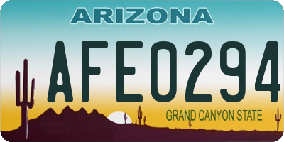 AZ license plate AFE0294