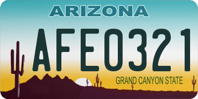 AZ license plate AFE0321