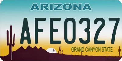 AZ license plate AFE0327