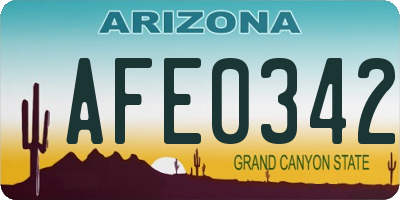 AZ license plate AFE0342