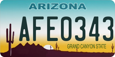 AZ license plate AFE0343