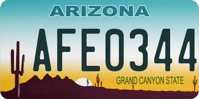 AZ license plate AFE0344