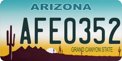 AZ license plate AFE0352