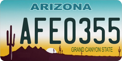 AZ license plate AFE0355