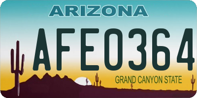 AZ license plate AFE0364