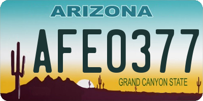 AZ license plate AFE0377
