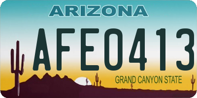 AZ license plate AFE0413