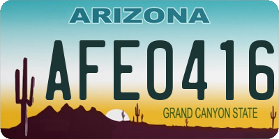 AZ license plate AFE0416