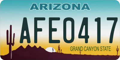 AZ license plate AFE0417